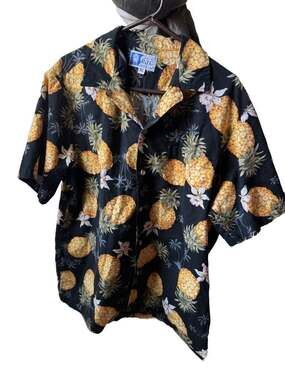 Styled By RJC Vintage Hawaiian Pineapple Print Short Sleeve Aloha Shirt XL